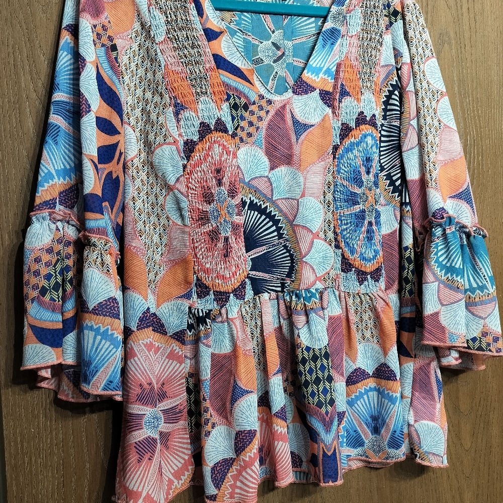 Vintage America Blues Blouse, Large